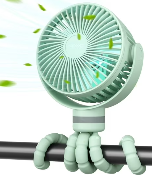 Momcozy  Stroller Fan Portable Mini Portable 3 Speed Hangable Standable and Twistable Desktop Stroller Fan