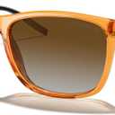 MERRY'S Unisex Polarized Aluminum Sunglasses Vintage Sun Glasses For Men/Women S8286 (Tra Orange Frame/Brown Gradient Lens/Black Temples)