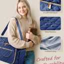 BellaHold Large Bible Bag with Bible Cover Case for Women, Church Bag with Shoulder Strap, Quilted Bible Cover for Bible Study Supplies, a Christian Gift for Women, Blue