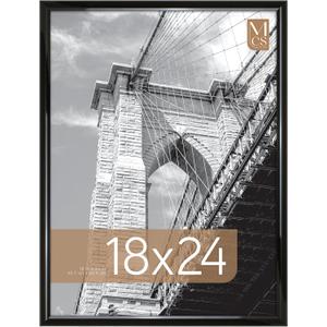 MCS Trendsetter 18x24 Poster Frame Black High-Gloss, Vertical & Horizontal Wall Hanging Large Picture Frame for Photos, Posters & Art Prints (1-Pack)