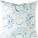 HPD Half Price Drapes Textured Cotton Printed Cushion Pillow Covers (Set of 2) - Decorative Throw Pillow Covers 18x18 Inch for Bedroom and Living Room - Droplets Light Blue