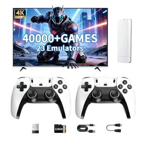 2026 M15 Retro Gaming Stick Pro, 4K Video Game Console with 40,000+ Games, 23 Emulators & Plug-and-Play TV Support, Dual Wireless 2.4G Wireless Controllers (64, GB)