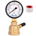 Gas Line Pressure Tester, Brass Gas Pressure Tester Gauge, 3/4" FNPT Forged Brass Assembly with Air Pressure Gauge 30psi and Air Bleeding Valve for Pressure Testing on Home Gas Line