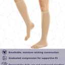 +MD 2 Pairs 20-30 mmHg Compression Socks for Women & Men, Knee High Open Toe Stockings, Graduated Support & Comfort Hose, Large