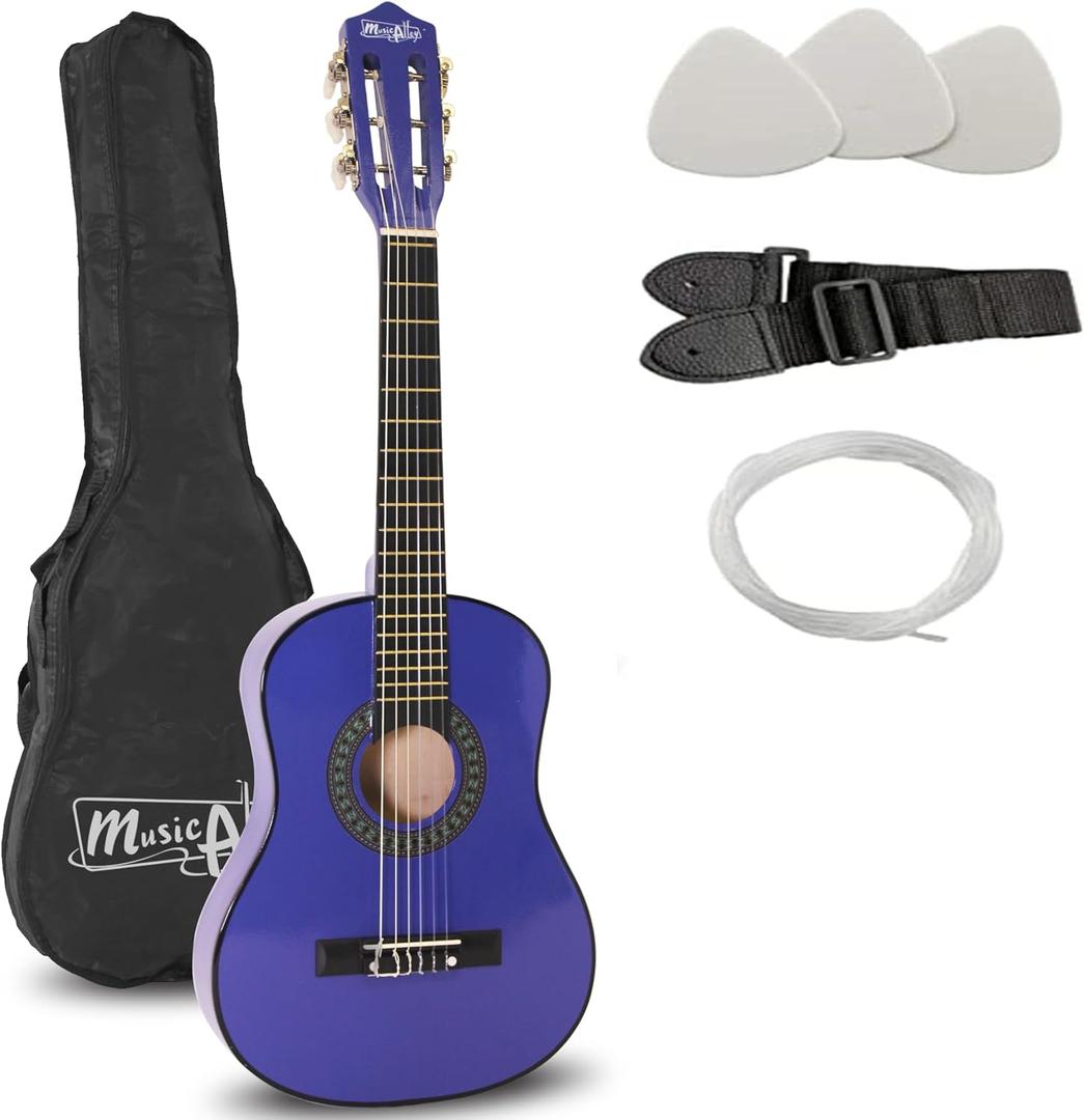 Music Alley MA-52 30" Half Size Junior Guitar For Young Kids (Blue)
