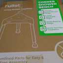 Space-Saving Triangular Shower Chair for Inside Shower, FSA/HSA Eligible 400 lbs Adjustable Shower Stool for Elderly and Disabled, Non-Slip Bathtub Chair with Stable-Bracing, Tool-Free Assembly, White