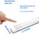 MYPLUS Under Cabinet Lights, 12" Touch Activated and Dimmable Aluminum LED Bar for Kitchen, Workbench and Desk, Cold White 6000K, Plug-in, Sliver