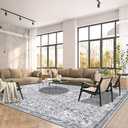 Vaukki Living Room Rug, Vintage Shaggy Soft Laundry Rug, Non Slip Kitchen Area Mat, Washable Farmhouse Bedroom Area Carpet for Bathroom, Kitchen and Kidsroom (243× 304cm, Grey)