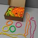 Ecally Neon Bead Necklaces and Bracelets Set Glow in The Dark Party Supplies Colorful Glow Necklaces and Bracelets Bulk for Mardi Gras 80s Party Favors Carnival Concert Neon Night Accessories