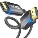UANTIN DisplayPort to HDMI 8K Cable (8K@60Hz,4K@120Hz,2K@144Hz) 6FT DP 1.4 (Source) to HDMI 2.1 (Display) Uni-Directional Braided Cord Support HDCP2.3/HDR10/DSC for PC, AMD, NVIDIA