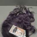 Vomella Ombre Purple Gray Wig with Bangs 26 Inch Long Curly Wavy Wig for Women Natural Looking Synthetic Heat Resistant Wig for Daily Party Use Halloween Wig : Beauty & Personal Care