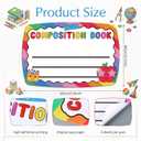 2 x FunooFuno 3 Pcs Composition Book Classroom Decor Bulletin Board Trim 23.62 x 15.75 Inches Bright Rainbow Classroom Decor for Schools Walls Windows Doors School First Day Porch Sign