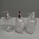 Refillable Clear Soap Dispenser Bottles with Pump, 16 oz (3 Pack) | BPA-Free Plastic Boston Round Containers for Hand Soap, Lotion, Shampoo, Kitchen & Bath