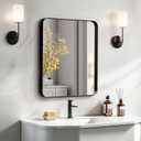 Kosmonia 20x16 Bathroom Vanity Mirror for Wall, Aluminum Framed, Farmhouse Rectangle, Anti-Rust, HD Reflection Anti-Desilvering, Distortion Free, Tempered and Shatter-Proof Wall Mounted Mirror, Black