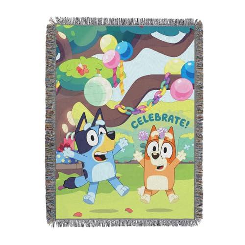 Northwest Bluey Woven Tapestry Throw Blanket, Celebrate Fun, 48 x 60 inches