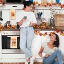 Thanksgiving Kitchen Towels, Funny Thanksgiving Kitchen Bathroom Decor, Thankful and Blessed Hand Towels, Cute Turkey Gobble Til You Wobble Gifts for Women Men Sister Mom Wife Friends Coworkers