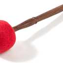 Drum Mallet Wool Felted Drum Stick - 9 Inches Wool Mallet for Gongs & Large Singing Bowls by Himalayan Bazaar (Red)
