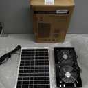 Solar Exhaust Fans & Powered Fan with 15W Panel & 2-Pack High-Speed Brushless DC Fans,Solar Ventilation Fan for Greenhouses, Chicken Coops, Attics, Barns, Sheds & Dog Houses