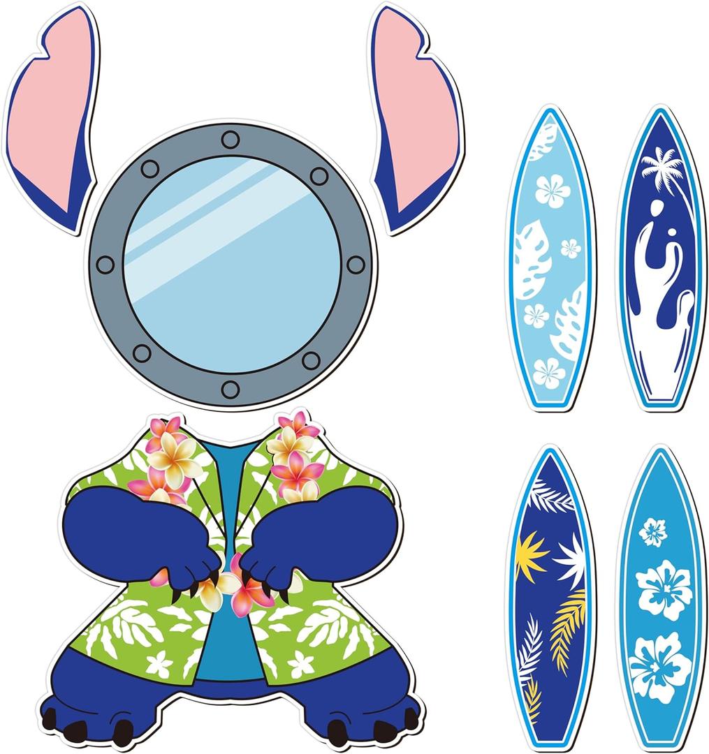 8Pcs Summer Beach Style Cartoon Role Cruise Door Magnets Surfing Skateboard Cruise Decals Refrigerator Garage Door Magnet Waterproof Magnetic Sticker for Holiday Carnival Ships Cabin