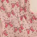 YINGISFITM Toddler Baby Girl Clothes Bowknot Sleeveless Halter Overalls Shorts One Piece Romper Jumpsuit Summer Outfit (3-4T, Watermelon Red)