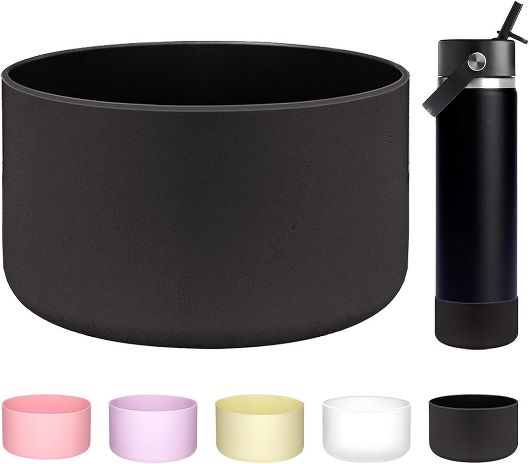  Protective Silicone Base Boot for Hydro Flask 12-24 oz Wide and Standard Mouth bottles, Anti-Slip Sleeve Cover Bumper for Hydro Water Bottle Accessories-2.83inch Bottom Diameter