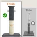 Made4Pets Tall Cat Scratching Post, Heavy Duty and Thicker Scratching Posts for Indoor Cats Adults, 33" Natural Sisal Cat Scratcher with Hanging Balls, Sturdy Base Cat Scratch Post, Dark Grey