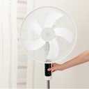 DOITOOL 16 Inch Fan Blade Replacement Universal Plastic Standing Fan Blades 5 Leaves with Nut Cover Table Fanner Leaves - Easy to Install, 37X37cm