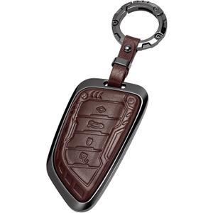 Key Fob Cover for BMW, Keychain,Mech-Relief,Metal Leather Compatible with BMW X1 2 3 4 5 6 7 8 Series M3