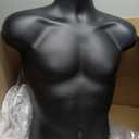 Lallisa 3 Pack Male Mannequin Torso Dress Form T-Shirt Display Half Mannequin Body Rounded Waist Hollow Back Body with Hanging Hook for Clothes Retail Display Suit Shows Photo Design Sewing (Black), 23.23 x 19.29''