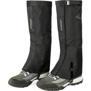 Unigear Leg Gaiters, 1000D Fabric Waterproof Boot Gaiters for Hiking Walking Climbing Hunting Skiing (Medium, Black)