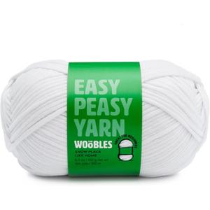 Woobles Easy Peasy Yarn for Beginners with Easy-to-See Stitches - Crochet & Knitting Yarn - Worsted Medium #4 - Cotton-Nylon Blend