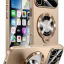 Magnetic Case for iPhone 16 Pro Max Matte PC Shell, Camera Lens Protection, Compatible with MagSafe Kickstand, Durable Slim Phone Case (Desert Titanium Gold)