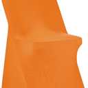 Peomeise Stretch Spandex Folding Chair Cover for Wedding Party Dining Banquet Event (Orange,12pcs)