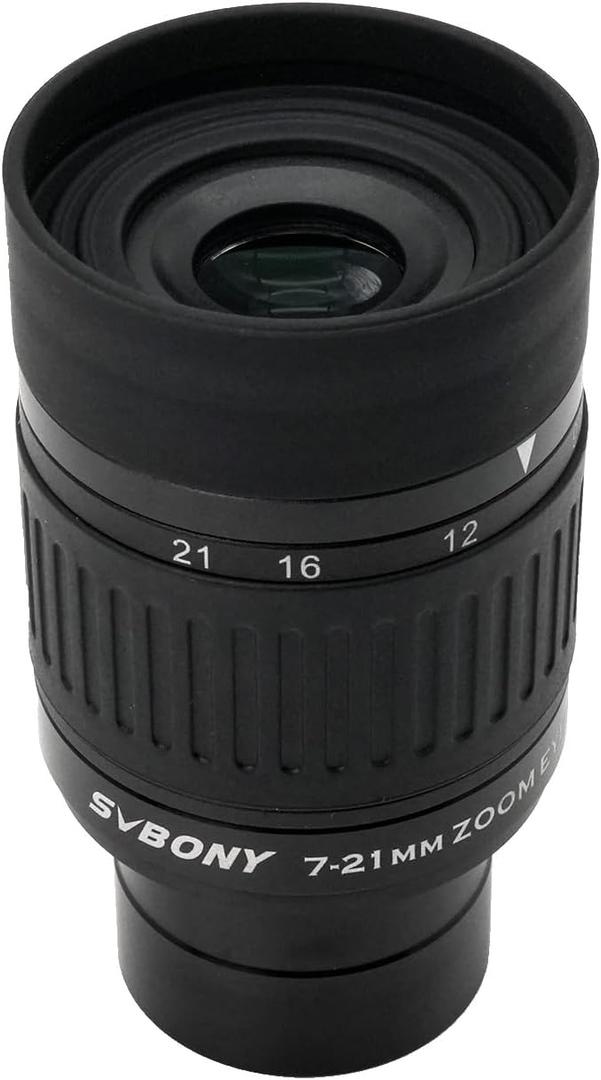 SVBONY SV135 1.25 Zoom Eyepiece, Zoom 7 to 21mm Telescope Eyepiece 5 Element 3 Group, Telescope Accessories for Astronomic Telescopes Visual Planetary Nebula