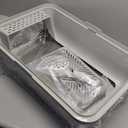 Enclosed Stainless Steel Cat Litter Box with Lid Extra Large Litter Box for Big Cats XL Metal Litter Pan Tray with High Wall Sides Enclosure, Non-Sticky, Anti-Leakage, Easy Cleaning (6" Deep Light Grey)