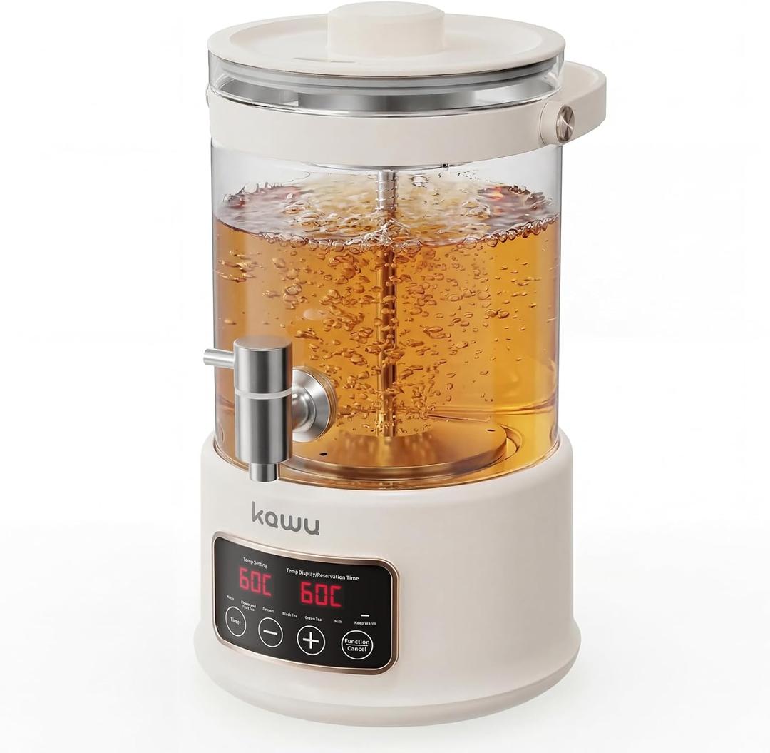 Kawu Electric Kettle, 7-in-1 Glass Water Boiler and Warmer with Infuser