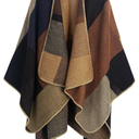 MissShorthair Women's Printed Shawl Wrap Fashionable Open Front Poncho Cape, Gift for Women