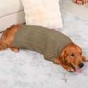 Dog Sweater Turtleneck Pullover Cable Knit for Boys Girls Large Dogs Bulldog Pitbull Labrador Doberman Winter Stretch Clothes Long Sleeves (XXL, Brown)