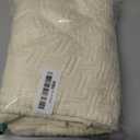TREELY 100% Cotton Knitted Throw Blanket Couch Cover Blanket(31 x 40 Inches, Ivory White)