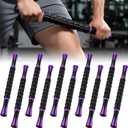 Soulchen 10 PCS Muscle Roller Stick Set - Body Massage Stick Reduce Muscle Soreness Tightness Leg Cramps for Athletes Physical Therapy and Recovery, Purple