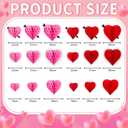 18 Pcs Valentine's Day Heart Shaped Honeycomb Balls Tissue Paper Honeycomb Balls Paper Party Decorations Ideal for Valentine Wedding Engagement Birthday Party (Red, Pink)