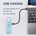 Personal Safety Alarm Keychain - 140dB Loudest Siren & Strobe Light, Rechargeable Security Alarm for Women, Men, Kids, Elderly - Self Defense Emergency Device (Aqua) (Rechargeable- Sky Blue( 2025 Version ))