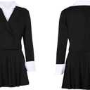 Tcremisa Women 2 Piece Skirt Set Business Casual Outfits Cropped Blazer and Pleated Mini Skirts Suit Office Work Party, Size: X-Large