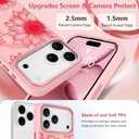 OOK Pink Case Design for iPhone 17 Pro Max Case, Compatible with MagSafe, Cute Sunflower Floral Blooms Design Frosted Shockproof for Women Girls Magnetic Phone Cover - Pink Flower