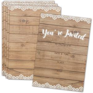 Wedding Invitations with Envelopes  Farmhouse Rustic Invitation for Wedding Couple,Bridal Shower, Engagement  30 Cards With Envelopes