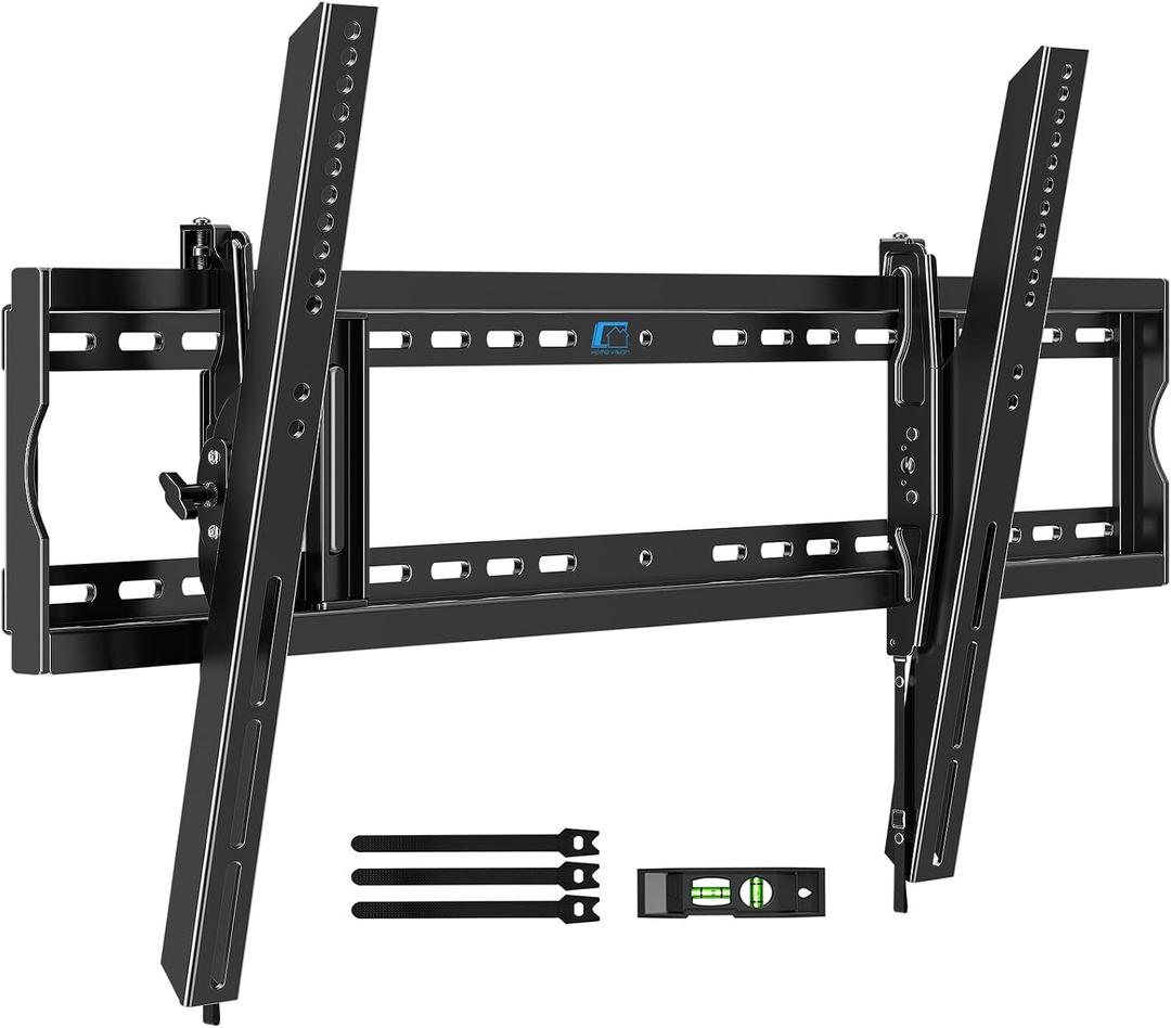HOME VISION Heavy Duty Tilting TV Wall Mount for 65-150" TVs to 264 lbs VESA 1200x600, Fits 3-Stud, 16-48 Inch Wood Studs, Anti-Glare Tilt Adjustment, XXL TV Mount Fits Extra Large Flat/Curved TVs