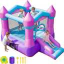 AirMyFun Pink Inflatable Toddler Bounce House with Blower, Indoor/Outdoor Jumping Castle for Kids 3-8, Inflatable Bouncy House with Slide, 82011B