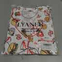 LYANER Women's Printed Nightgown Short Sleeve Sleepshirt Button Down Nightshirt Sleepwear Burger and Fries White Large