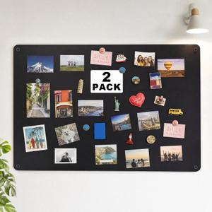 FunooFuno 2 Pack Magnet Board for Souvenir Travel Magnets, Matte Black
