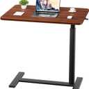 OLIXIS Bedside Table, Mobile Standing Desk, Rolling Desk for Apartment, 27"D x 15"W x 43"H
